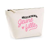Trousse J'enterre ma Vie de Jeune Fille | Pochette Toilette Maquillage | Idée Cadeau EVJF Humour Original Enterrement de Vie de Jeune Fille Marie Mariage Drôle Unique