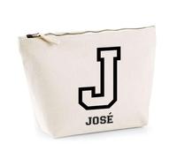 Trousse José Lettre Sport | Pochette Toilette Maquillage | Idée Cadeau Prénom Style Basket Université Anniversaire Oncle Parrain Beau Papa Collègue Départ Retraite Noël