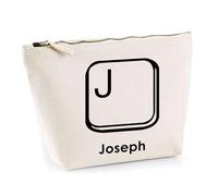 Trousse Joseph Lettre Clavier | Pochette Toilette Maquillage | Idée Cadeau Prénom Informaticien Geek Gamer Anniversaire Oncle Parrain Beau Papa Collègue Départ Retraite Noël