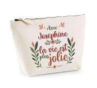 Trousse Joséphine la Vie est Plus Jolie | Pochette Maquillage Make-up Toilette Cadeau Fête des Mères Anniversaire Soeur Noël Tata Marraine