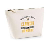 Trousse Jouer du Clavecin et Ignorer Le Monde | Pochette Toilette Maquillage | Idée Cadeau Musicien Humour Instrument Musique Original Drôle Mélodie Artiste