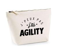 Trousse J'peux Pas J'Ai Agility | Pochette Toilette Maquillage | Idée Cadeau Chien Parcours Sport Humour Original Anniversaire