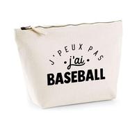 Trousse J'peux Pas J'Ai Baseball | Pochette Toilette Maquillage | Idée Cadeau Batte Équipe Sport Humour Original Anniversaire