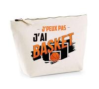 Trousse J'peux Pas J'Ai Basket | Pochette Toilette Maquillage | Idée Cadeau Basket Basketteur Humour Sport Slam Dunk Joueur Drôle Original Match