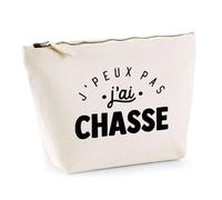 Trousse J'peux Pas J'Ai Chasse | Pochette Toilette Maquillage | Idée Cadeau Gibier Nature Sport Humour Original Anniversaire