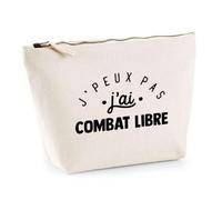 Trousse J'peux Pas J'Ai Combat Libre | Pochette Toilette Maquillage | Idée Cadeau Lutte Improvisation Sport Humour Original Anniversaire
