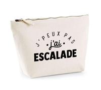Trousse J'peux Pas J'Ai Escalade | Pochette Toilette Maquillage | Idée Cadeau Mur Grimpe Sport Humour Original Anniversaire
