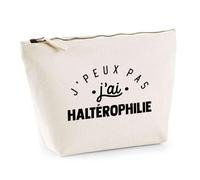 Trousse J'peux Pas J'Ai Haltérophilie | Pochette Toilette Maquillage | Idée Cadeau Poids Force Sport Humour Original Anniversaire