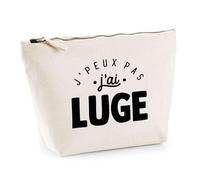 Trousse J'peux Pas J'Ai Luge | Pochette Toilette Maquillage | Idée Cadeau Glisse Neige Sport Humour Original Anniversaire