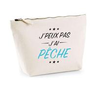 Trousse J'peux Pas J'Ai Pêche 2 | Pochette Toilette Maquillage | Idée Cadeau Pêcheur Humour Drôle Poisson Sport Loisirs