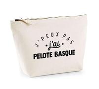 Trousse J'peux Pas J'Ai Pelote Basque | Pochette Toilette Maquillage | Idée Cadeau Balle Mur Sport Humour Original Anniversaire