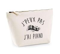 Trousse J'peux Pas J'Ai Piano | Pochette Toilette Maquillage | Idée Cadeau Musique Clavier Pianiste Original Humour Drôle Mélodie