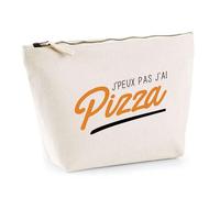 Trousse J'peux Pas J'Ai Pizza | Pochette Toilette Maquillage | Idée Cadeau Fan de Pizza Lover Humour Gourmand Drôle Original