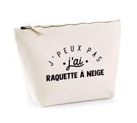 Trousse J'peux Pas J'Ai Raquette À Neige | Pochette Toilette Maquillage | Idée Cadeau Neige Randonnée Sport Humour Original Anniversaire