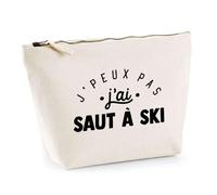 Trousse J'peux Pas J'Ai Saut à Ski | Pochette Toilette Maquillage | Idée Cadeau Saut Neige Sport Humour Original Anniversaire