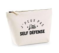 Trousse J'peux Pas J'Ai Self Défense | Pochette Toilette Maquillage | Idée Cadeau Protection Techniques Sport Humour Original Anniversaire
