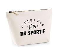 Trousse J'peux Pas J'Ai Tir Sportif | Pochette Toilette Maquillage | Idée Cadeau Précision Arme Sport Humour Original Anniversaire