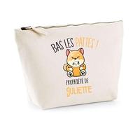 Trousse Juliette Bas Les Pattes Chien Shiba | Idée Fête des mères Cadeau Travail Retraite Trousse Maquillage Toilette