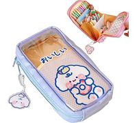 LILOVE Trousse Kawaii - Jolie Trousse esthétique pour Filles, Grande capacité, Durable, Fournitures Scolaires pour Adolescentes, Peut contenir Plus de 60 stylos-La Couleur Violette