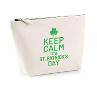 Trousse Keep Calm St Patrick | Pochette Toilette Maquillage | Idée Cadeau Saint Patrick Humour Shamrock Lutin Drôle Fête