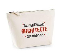Trousse La Meilleure Architecte | Pouch | Idée Trousse Toilette Maquillage Cadeau Anniversaire Fête Original Famille Travail Départ Collègue Retraite