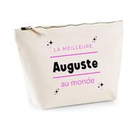 Trousse La Meilleure Auguste au Monde 2 - Pouch Case - Idée Trousse Rangement Cadeau Anniversaire Fête Original Famille Travail Départ Collègue Retraite Noël.