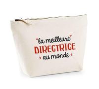 Trousse La Meilleure Directrice | Pouch | Idée Trousse Toilette Maquillage Cadeau Anniversaire Fête Original Famille Travail Départ Collègue Retraite
