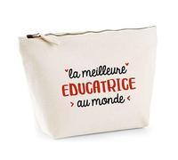 Trousse La Meilleure Educatrice | Pouch | Idée Trousse Toilette Maquillage Cadeau Anniversaire Fête Original Famille Travail Départ Collègue Retraite
