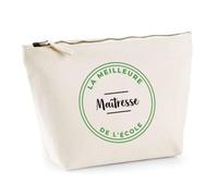 Trousse La Meilleure Maitresse de Lecole - Pouch Case - Idée Trousse Rangement Cadeau Anniversaire Fête Original Famille Travail Départ Collègue Retraite Noël. - Vert&Noir - 5