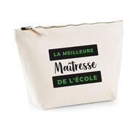 Trousse La Meilleure Maitresse de Lecole - Pouch Case - Idée Trousse Rangement Cadeau Anniversaire Fête Original Famille Travail Départ Collègue Retraite Noël. - Noir&Vert - 4