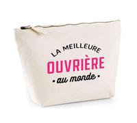 Trousse La Meilleure Ouvrière au Monde | Pochette Toilette Maquillage | Idée Cadeau Petite Amie Copine Maman Noël Anniversaire Fête des Mères
