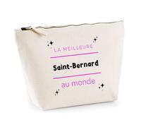 Trousse La Meilleure Saint-Bernard au Monde 2 - Pouch Case - Idée Trousse Rangement Cadeau Anniversaire Fête Original Famille Travail Départ Collègue Retraite Noël.