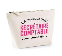Trousse La Meilleure Secrétaire Comptable au Monde | Pochette Toilette Maquillage | Idée Cadeau Petite Amie Copine Maman Noël Anniversaire Fête des Mères