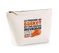 Trousse La Passion du Basket | Pochette Toilette Maquillage | Idée Cadeau Basket Basketteur Humour Sport Slam Dunk Joueur Drôle Original Match