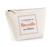 Trousse La Plus Belle Merveille du Monde - Pouch Case - Idée Trousse Rangement Cadeau Anniversaire Fête Original Famille Travail Départ Collègue Retraite Noël. - Bleu&Terracotta - 3