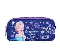 Trousse La Reine Des Neiges Rectangulaire À 2 Compartiments Zippés 21 Cm Bleu / Violet / Clair / Gris TU