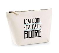 Trousse L'alcool Ça Fait Boire | Pochette Toilette Maquillage | Idée Cadeau Alcool Humour Original Drôle Apéro Anniversaire Fête Soirée Unique