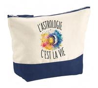 Trousse L'Astrologie C'est La Vie | Grand Format Trousse de Toilette Vanity Maquillage | Idée Cadeau Femme Homme Anniversaire Noël | Coton Imprimé en Bretagne