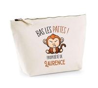 Trousse Laurence Bas Les Pattes Singe | Idée Fête des mères Cadeau Travail Retraite Trousse Maquillage Toilette