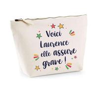 Trousse Laurence Elle Assure Grave ! | Pochette Maquillage Make-up Toilette Cadeau Fête des Mères Anniversaire Soeur Noël Tata Marraine