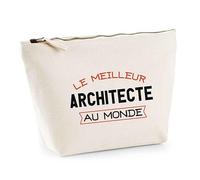 Trousse Le Meilleur Architecte | Pouch | Idée Trousse Toilette Maquillage Cadeau Anniversaire Fête Original Famille Travail Départ Collègue Retraite