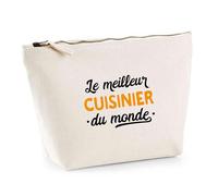 Trousse Le Meilleur Cuisinier du Monde | Pouch | Idée Pochette Toilette Maquillage Transport Cadeau Anniversaire Fête Original Famille Travail Départ Collègue Retraite