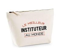 Trousse Le Meilleur Instituteur | Pouch | Idée Trousse Toilette Maquillage Cadeau Anniversaire Fête Original Famille Travail Départ Collègue Retraite