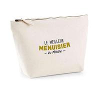 Trousse Le Meilleur Menuisier du Monde | Pouch | Idée Pochette Toilette Maquillage Transport Cadeau Anniversaire Fête Original Famille Travail Départ Collègue Retraite