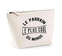 Trousse Le Parrain Le Plus Cool du Monde | Pochette Toilette Maquillage | Idée Cadeau Parrain Humour Original Noël Anniversaire Baptême Famille Parrainage