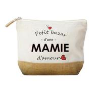 Trousse « Le Petit Bazar de Ma Mamie » - Cadeau Original Fin d’Année Scolaire - Pochette Rigolote et Pratique