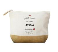Trousse « Le Petit Bazar de Mon Atsem» - Cadeau Original Fin d’Année Scolaire - Pochette Rigolote et Pratique
