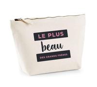 Trousse Le Plus Beau des Grands Freres - Pouch Case - Idée Trousse Rangement Cadeau Anniversaire Fête Original Famille Travail Départ Collègue Retraite Noël. - Bleu&Rose - 4