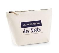 Trousse Le Plus Beau des Noels - Pouch Case - Idée Trousse Rangement Cadeau Anniversaire Fête Original Famille Travail Départ Collègue Retraite Noël. - Bleu&Marron - 4