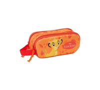 Safta EL Rey Leon 3D Trousse double 3D, trousse pour enfant, idéale pour les enfants d'âge scolaire, confortable et polyvalente, qualité et résistance, 21 x 6 x 8 cm, couleur orange, orange, Estándar,